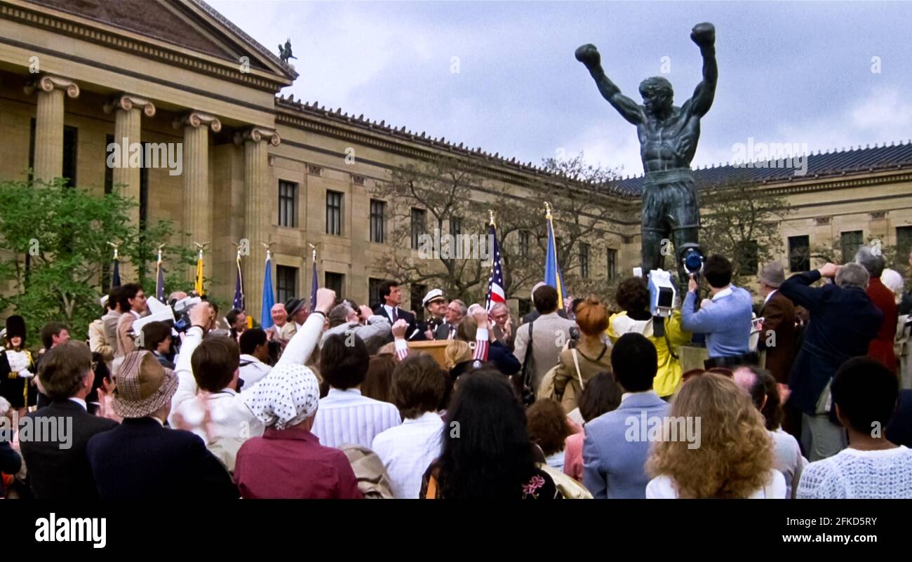 USA. A scene from (C) MGM/UA film: Rocky III (1982). Plot: After winning the ultimate title and being the world champion, Rocky falls into a hole and finds himself picked up by a former enemy. Ref: LMK110-J7064-290421 Supplied by LMKMEDIA. Editorial Only. Landmark Media is not the copyright owner of these Film or TV stills but provides a service only for recognised Media outlets. pictures@lmkmedia.com Stock Photo