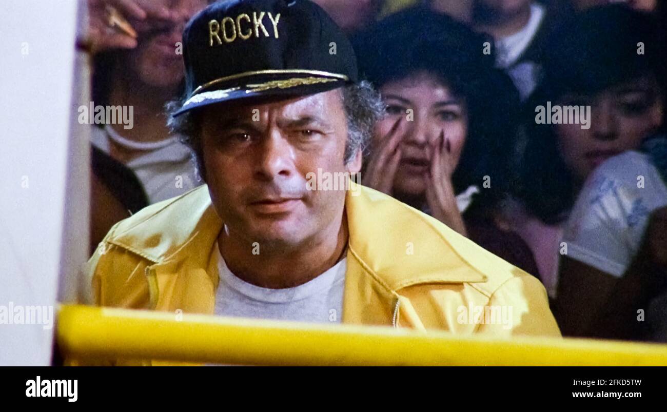 USA. Burt Young in a scene from (C) MGM/UA film: Rocky III (1982). Plot: After winning the ultimate title and being the world champion, Rocky falls into a hole and finds himself picked up by a former enemy. Ref: LMK110-J7064-290421 Supplied by LMKMEDIA. Editorial Only. Landmark Media is not the copyright owner of these Film or TV stills but provides a service only for recognised Media outlets. pictures@lmkmedia.com Stock Photo