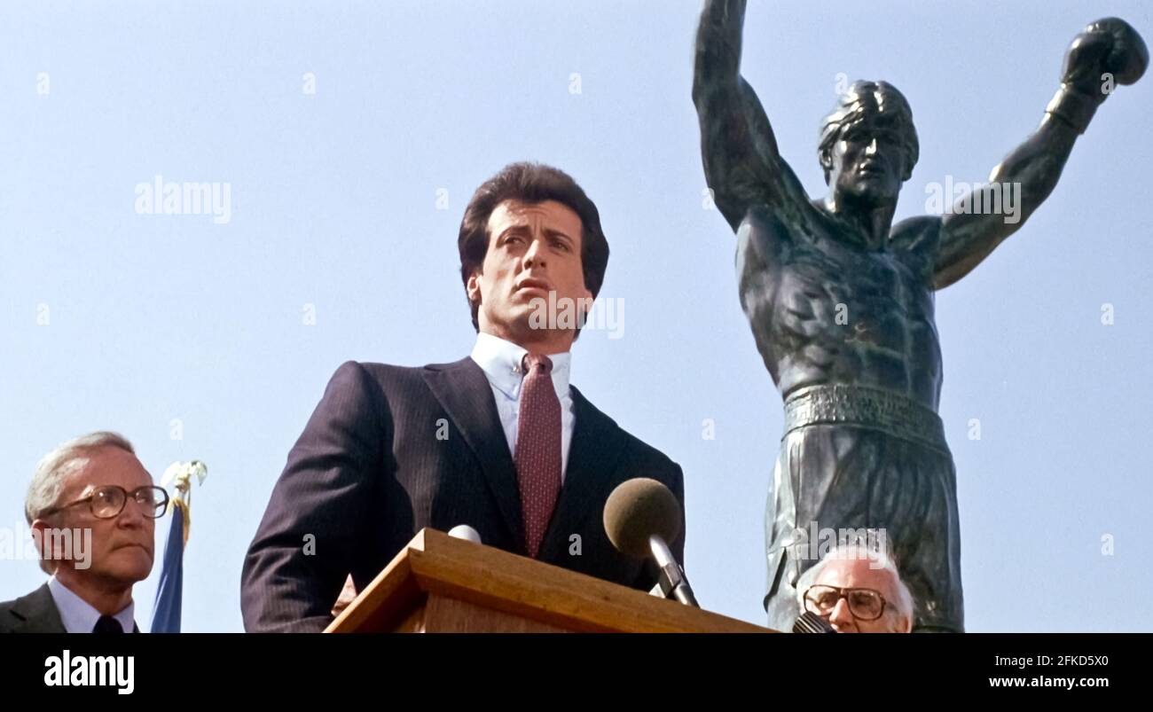 USA. Sylvester Stallone in a scene from (C) MGM/UA film: Rocky III (1982). Plot: After winning the ultimate title and being the world champion, Rocky falls into a hole and finds himself picked up by a former enemy. Ref: LMK110-J7064-290421 Supplied by LMKMEDIA. Editorial Only. Landmark Media is not the copyright owner of these Film or TV stills but provides a service only for recognised Media outlets. pictures@lmkmedia.com Stock Photo