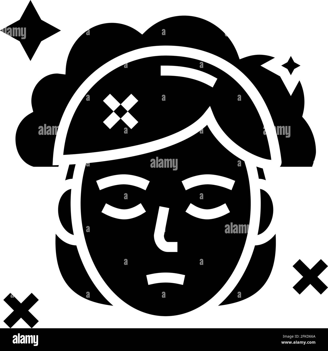 fainting disease glyph icon vector illustration Stock Vector Image ...