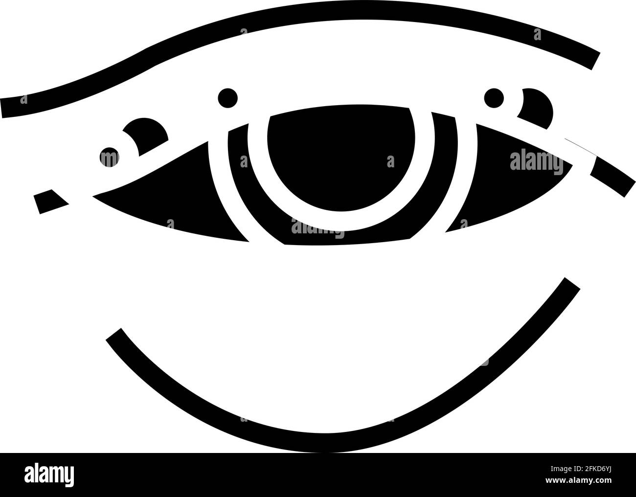 blepharitis disease, redness of eyeball glyph icon vector illustration ...