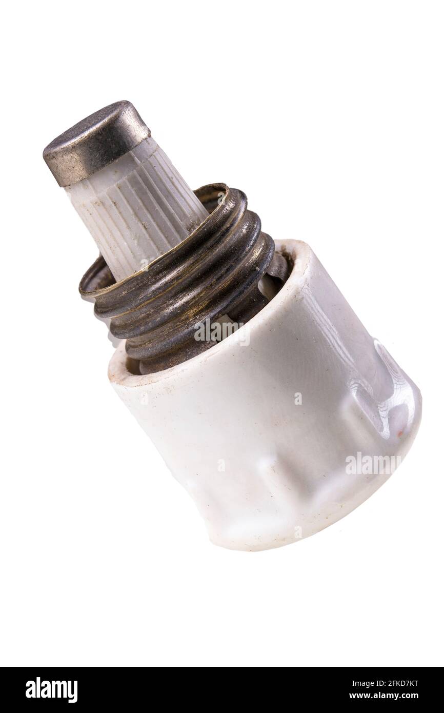 Ceramic fuse holder. Old electrician accessories to repair the
