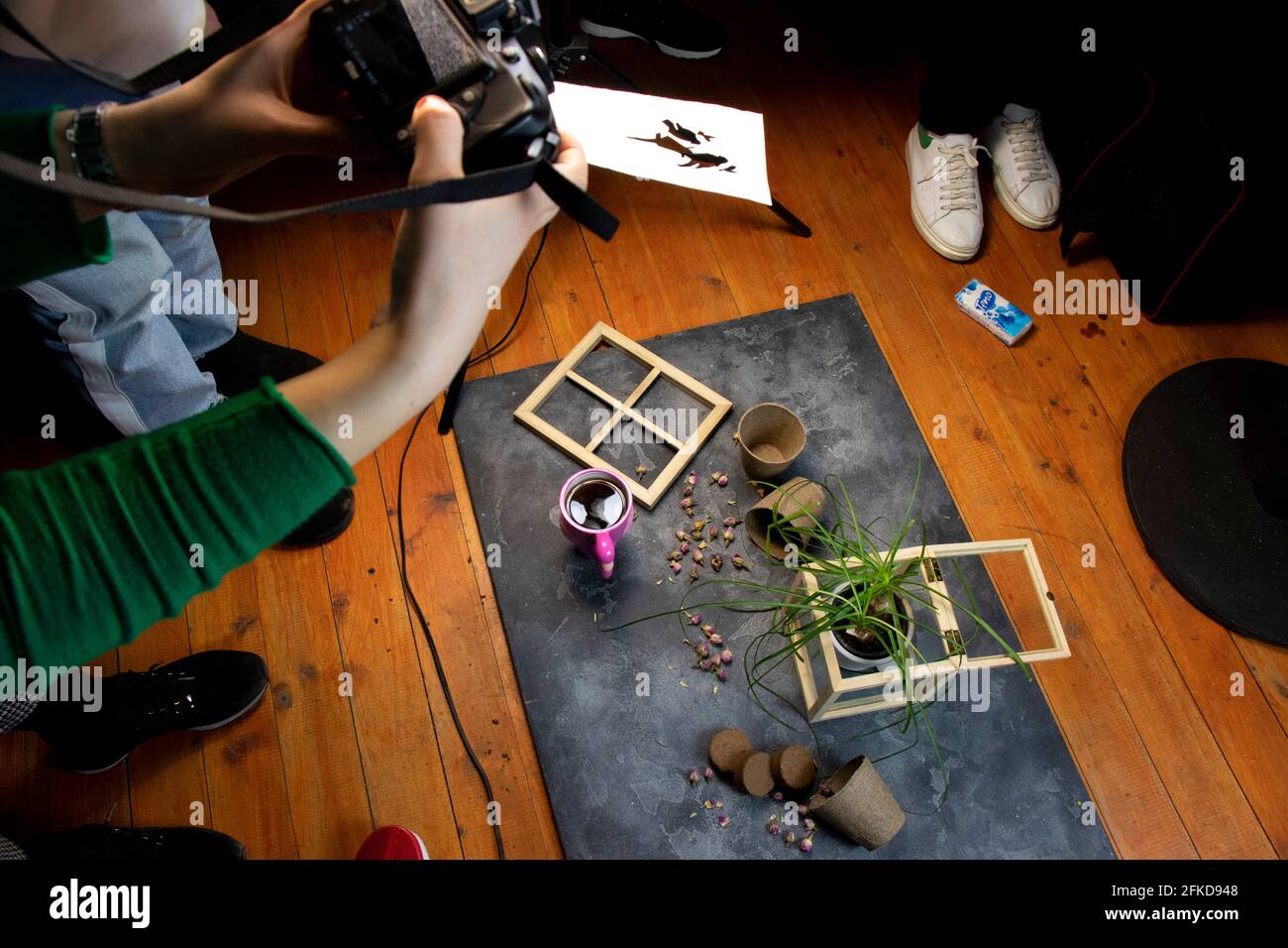 DIY FlatLay group creative Shooting at a studio Stock Photo - Alamy