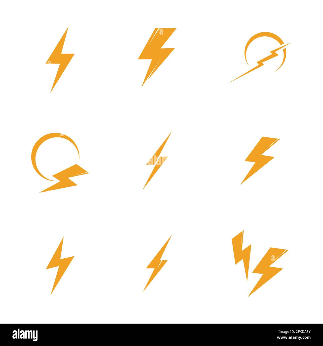 Lightning bolt icon logo set creative vector illustration Stock Vector ...