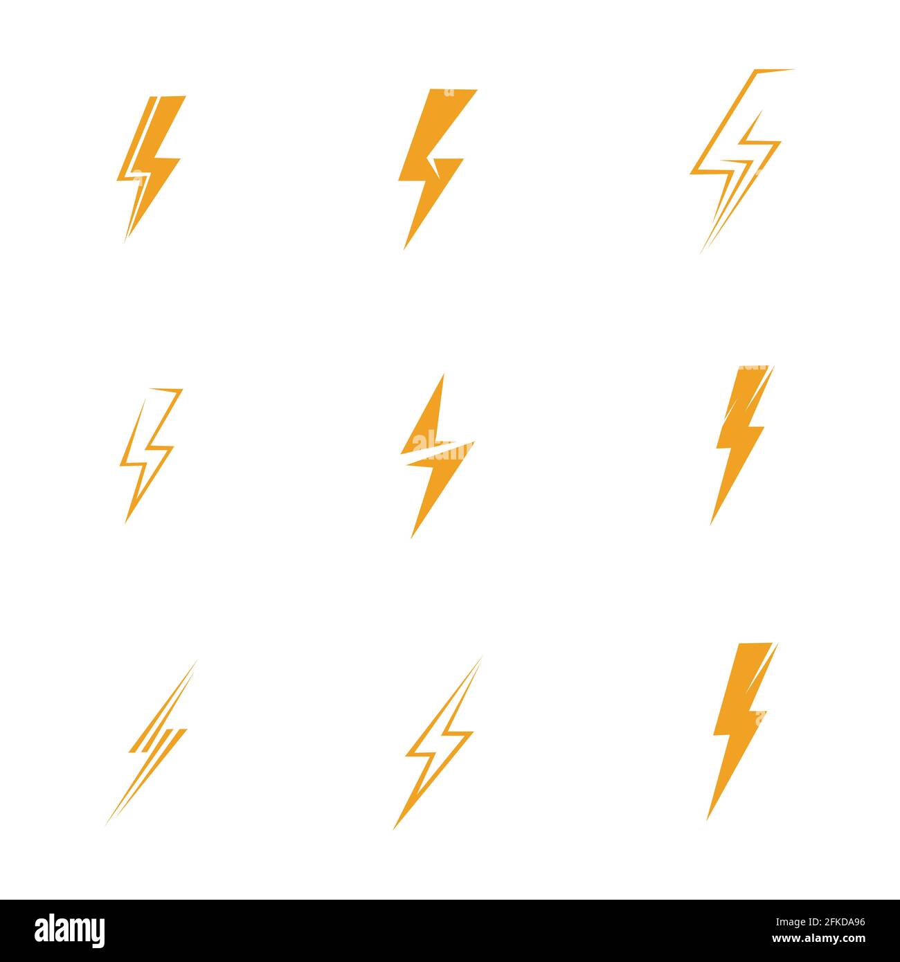 Lightning bolt icon logo set  creative vector illustration Stock Vector
