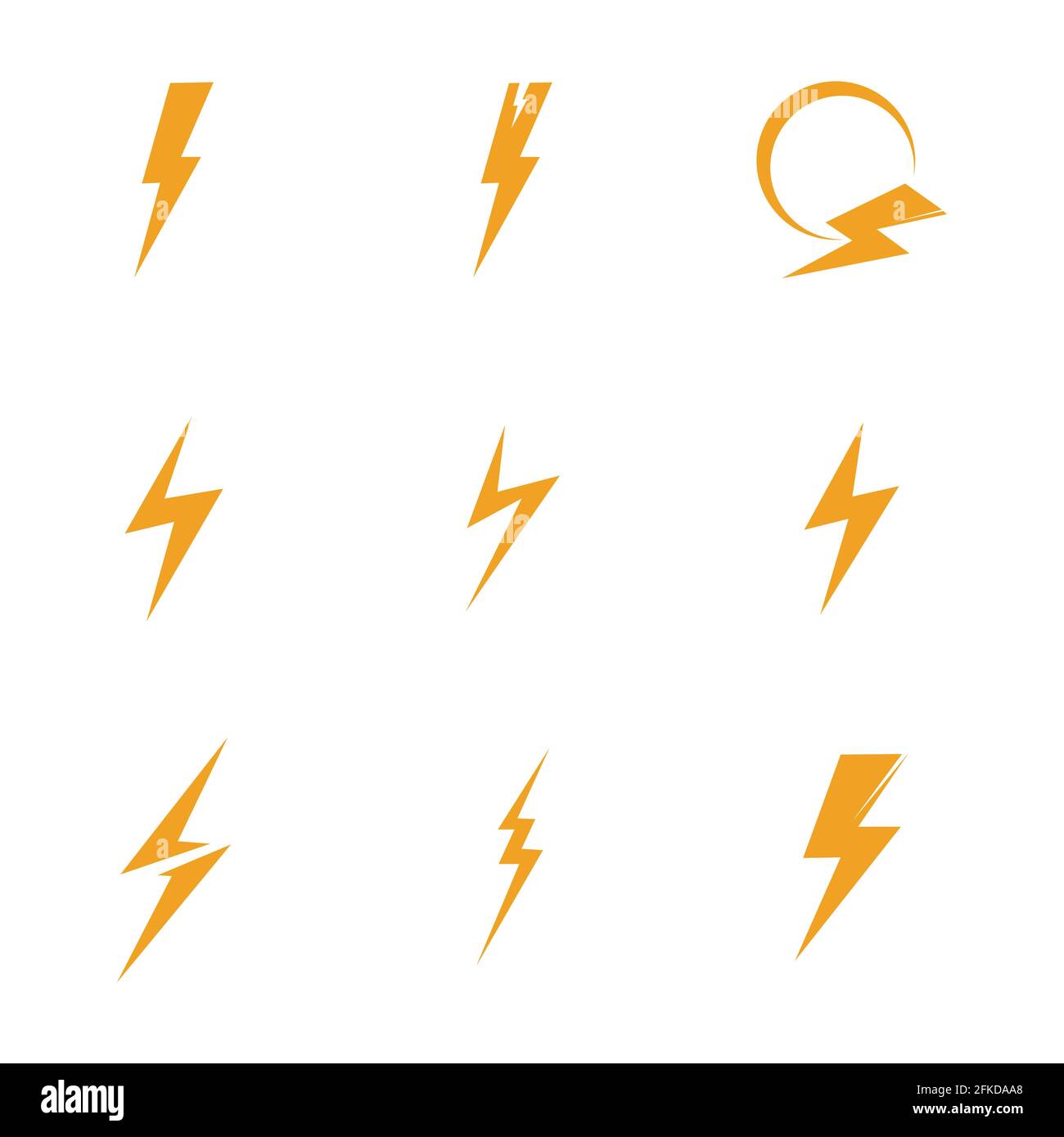 Lightning bolt icon logo set  creative vector illustration Stock Vector