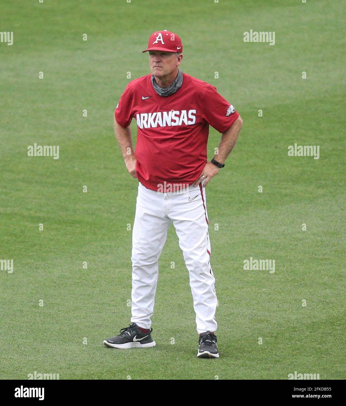 Baton Rouge, LA, USA. 30th Apr, 2021. Arkansas Head Coach Dave Van Horn