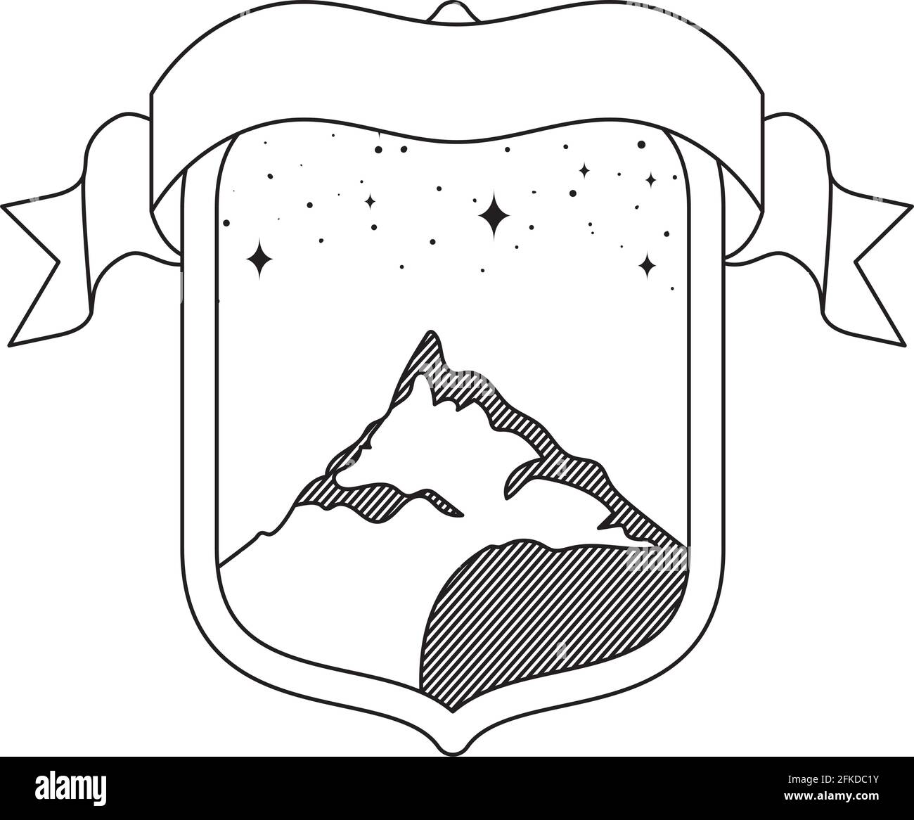 nice mountain badge Stock Vector