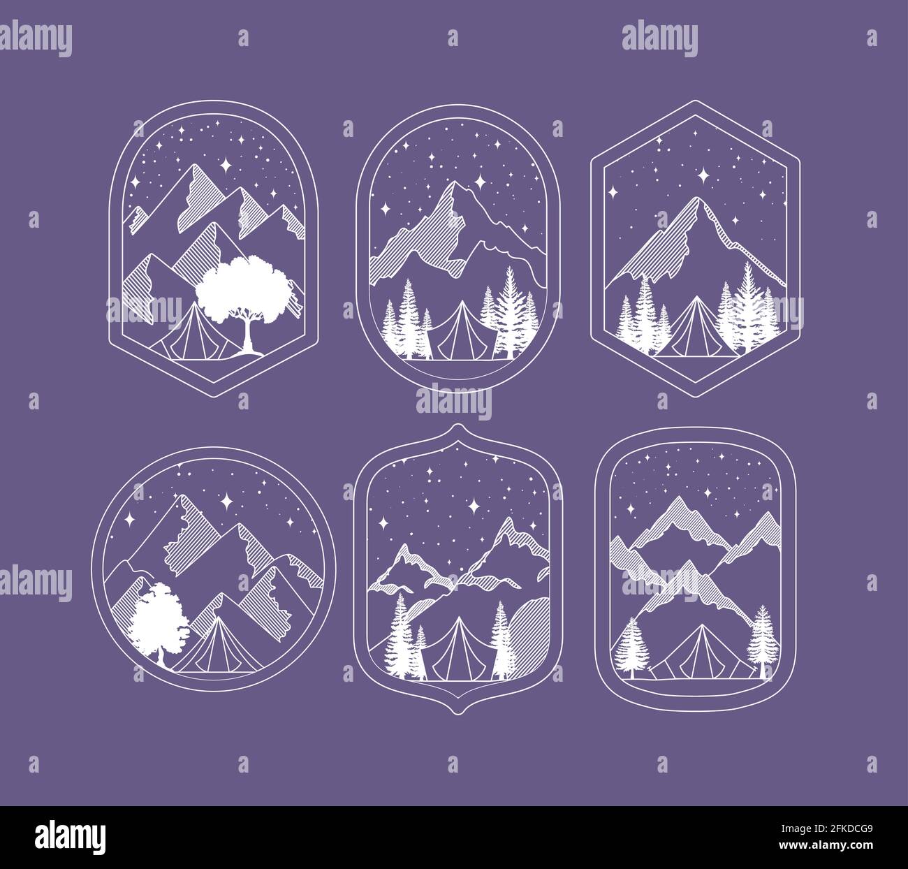 travel emblems pack Stock Vector