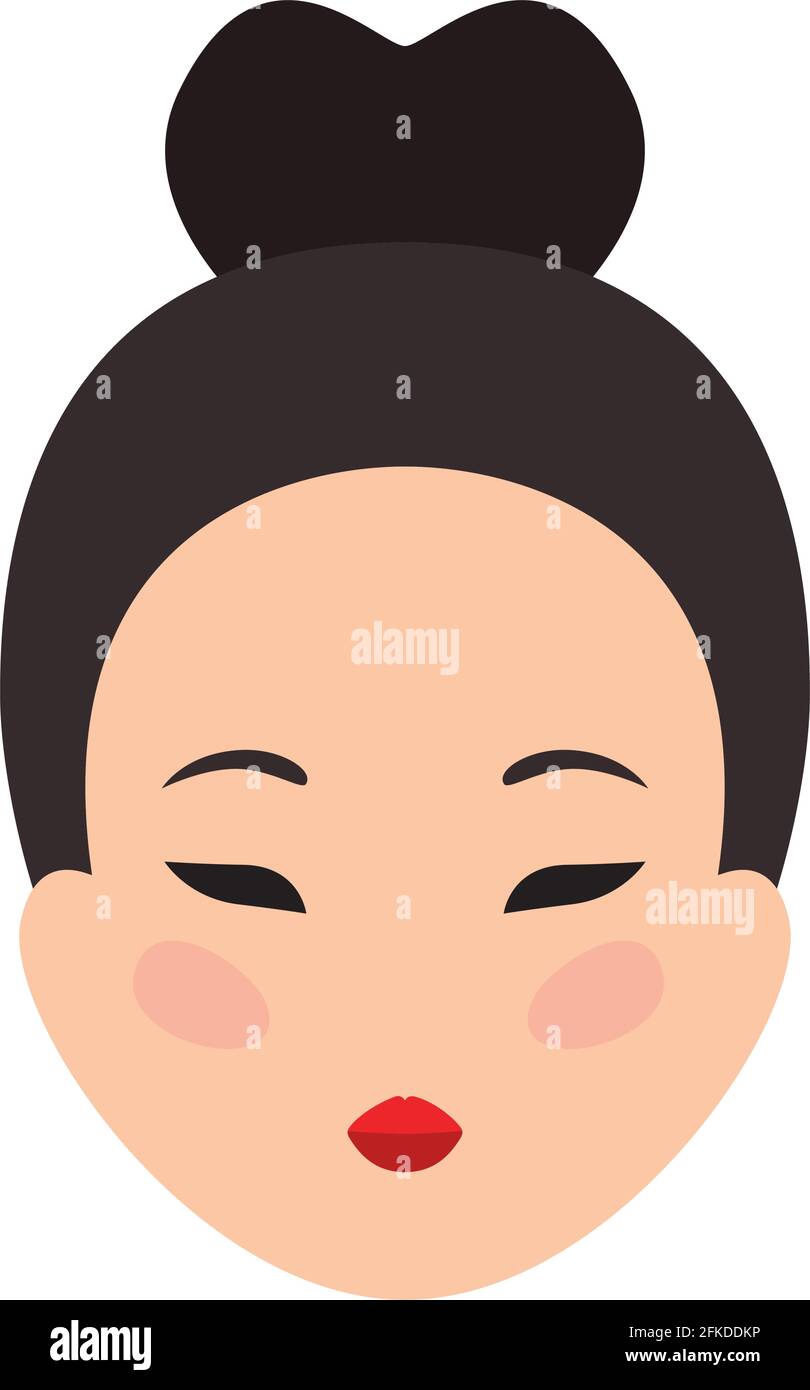 pretty chinese face Stock Vector