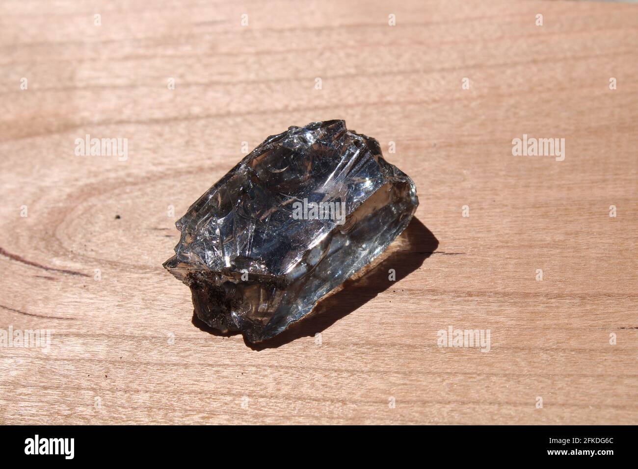 A Thick Piece Of Broken Glass Stock Photo Alamy