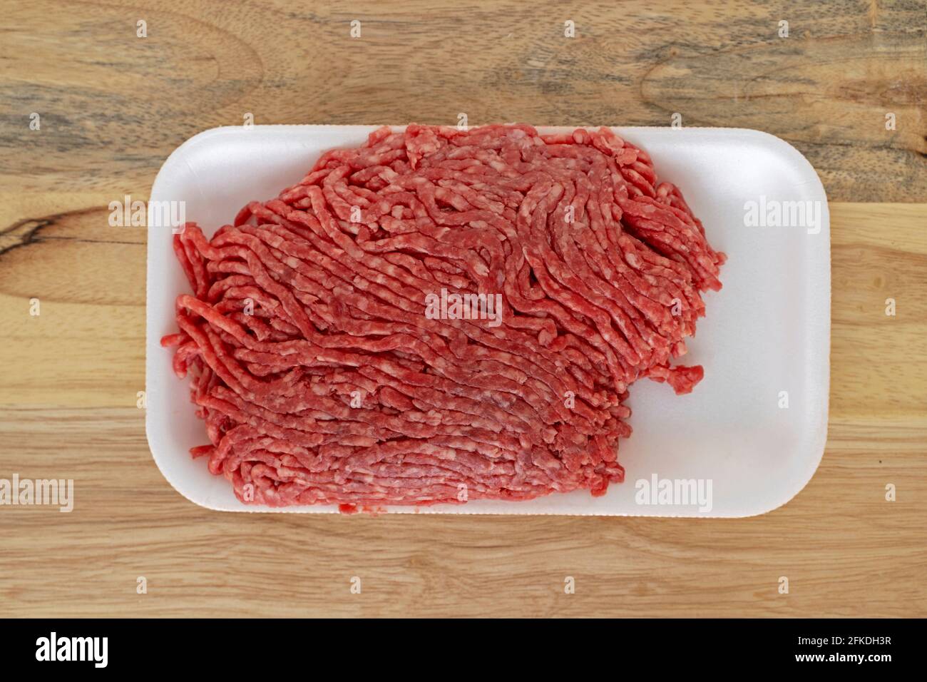 Package of Lean Ground Beef, Raw, Uncooked Stock Photo