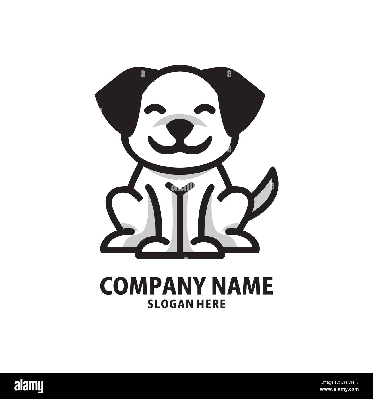 cute dog logo vector animal pet Stock Photo - Alamy
