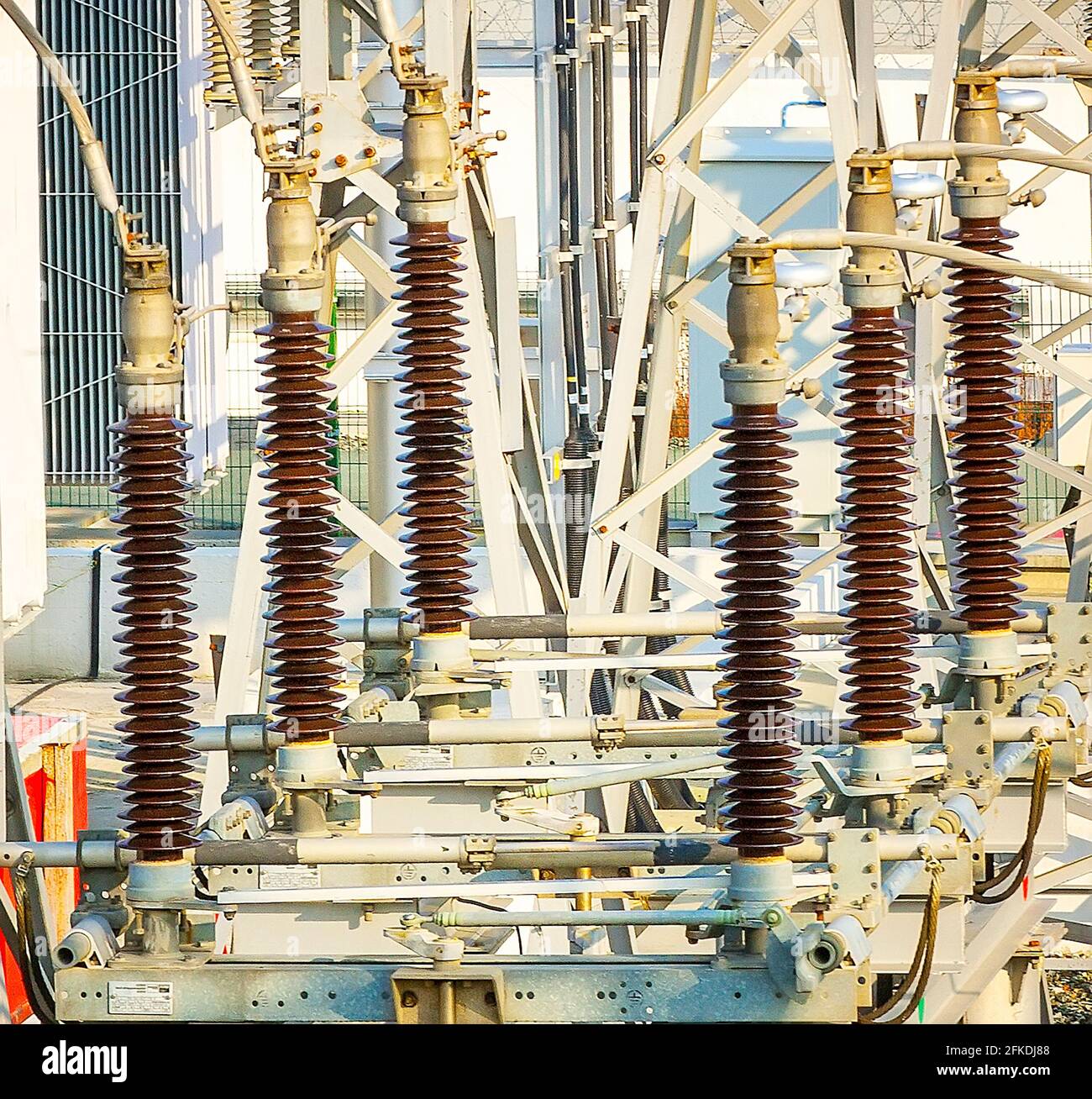 The high voltage power transformer substation. Close up Stock Photo - Alamy