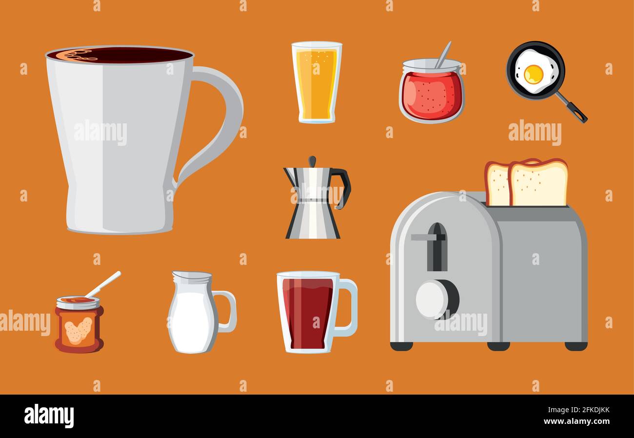 breakfast icon collection Stock Vector Image & Art - Alamy