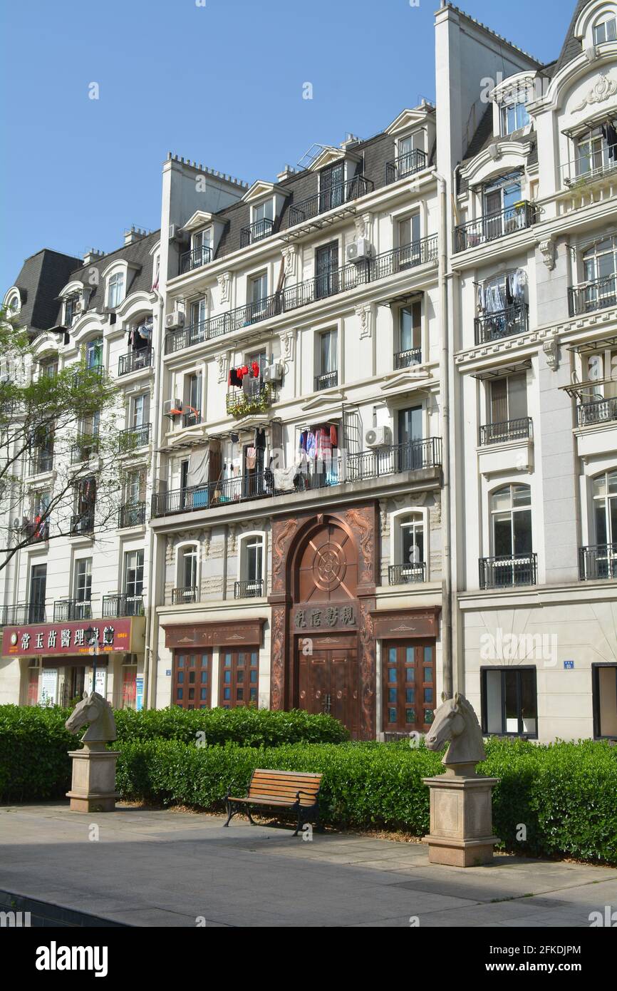 Tianducheng, Parisian style architecture in China. A suburb of Hangzhou made to look like the French city with its buildings and landscape. Stock Photo