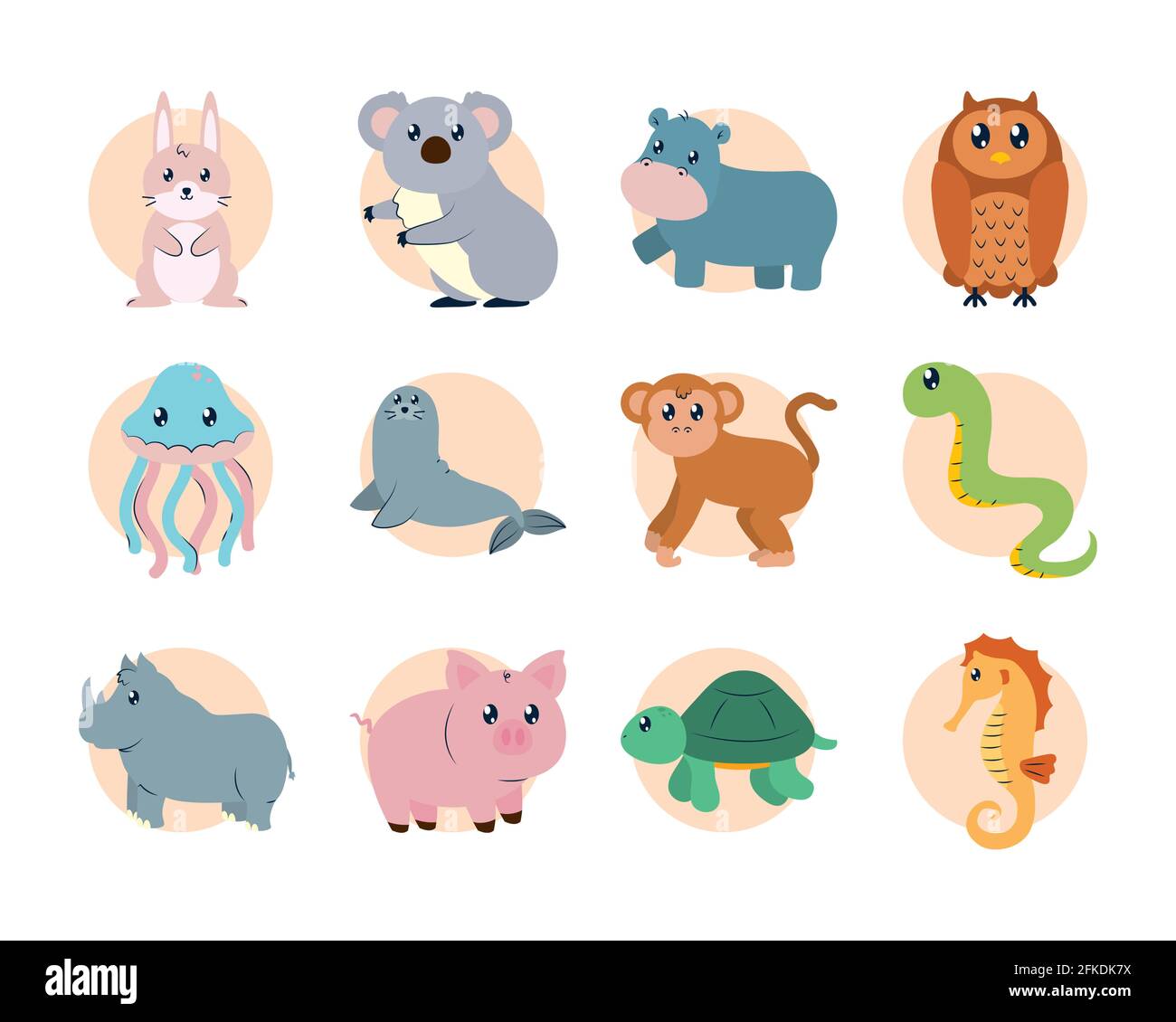 cute animals icon set design Stock Vector Image & Art - Alamy