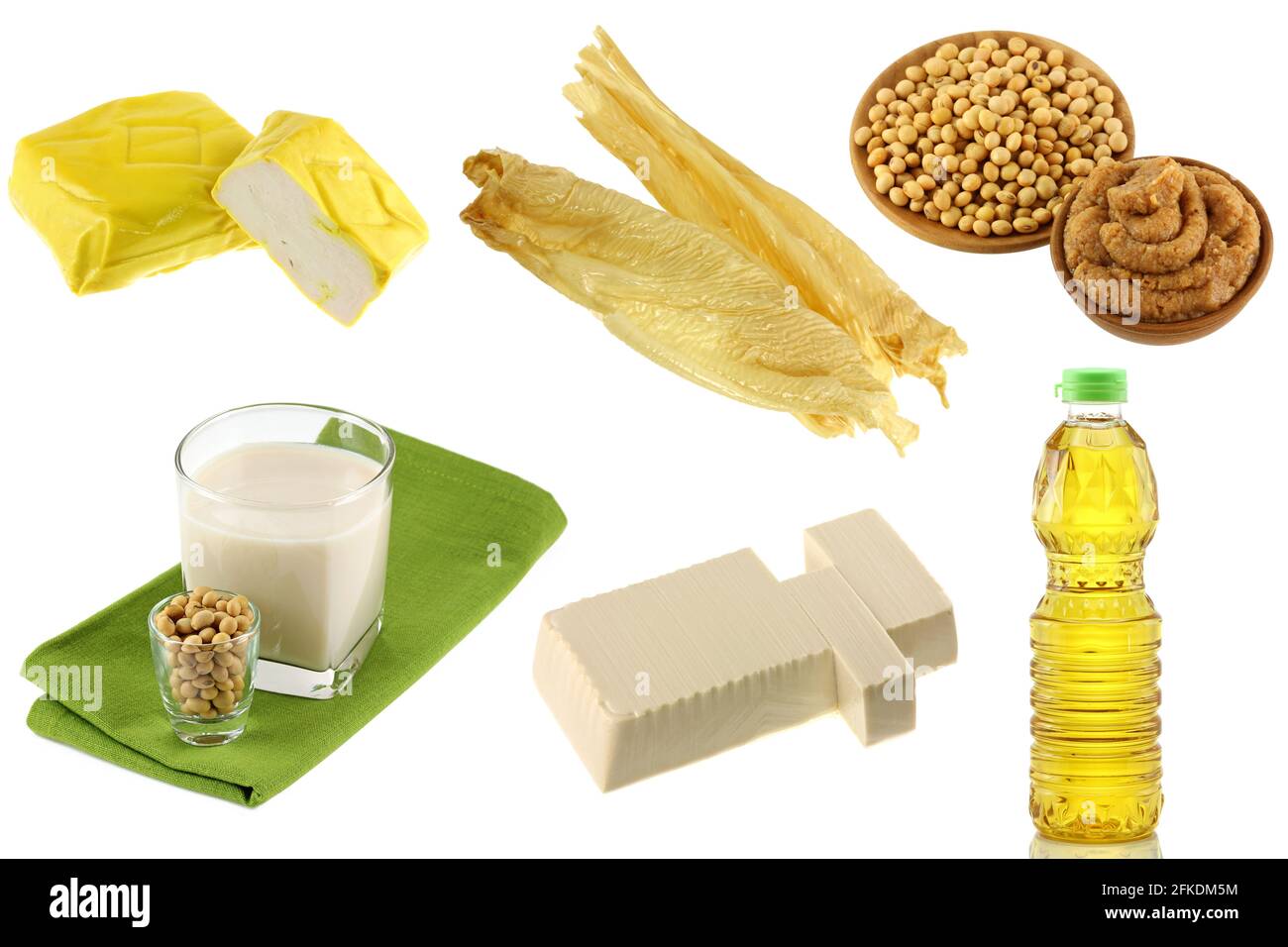 Different Soybean Soya beans Products Yellow Tofu, Tofu Skin, Miso