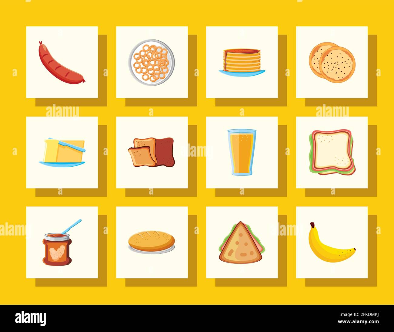 breakfast food set Stock Vector Image & Art - Alamy