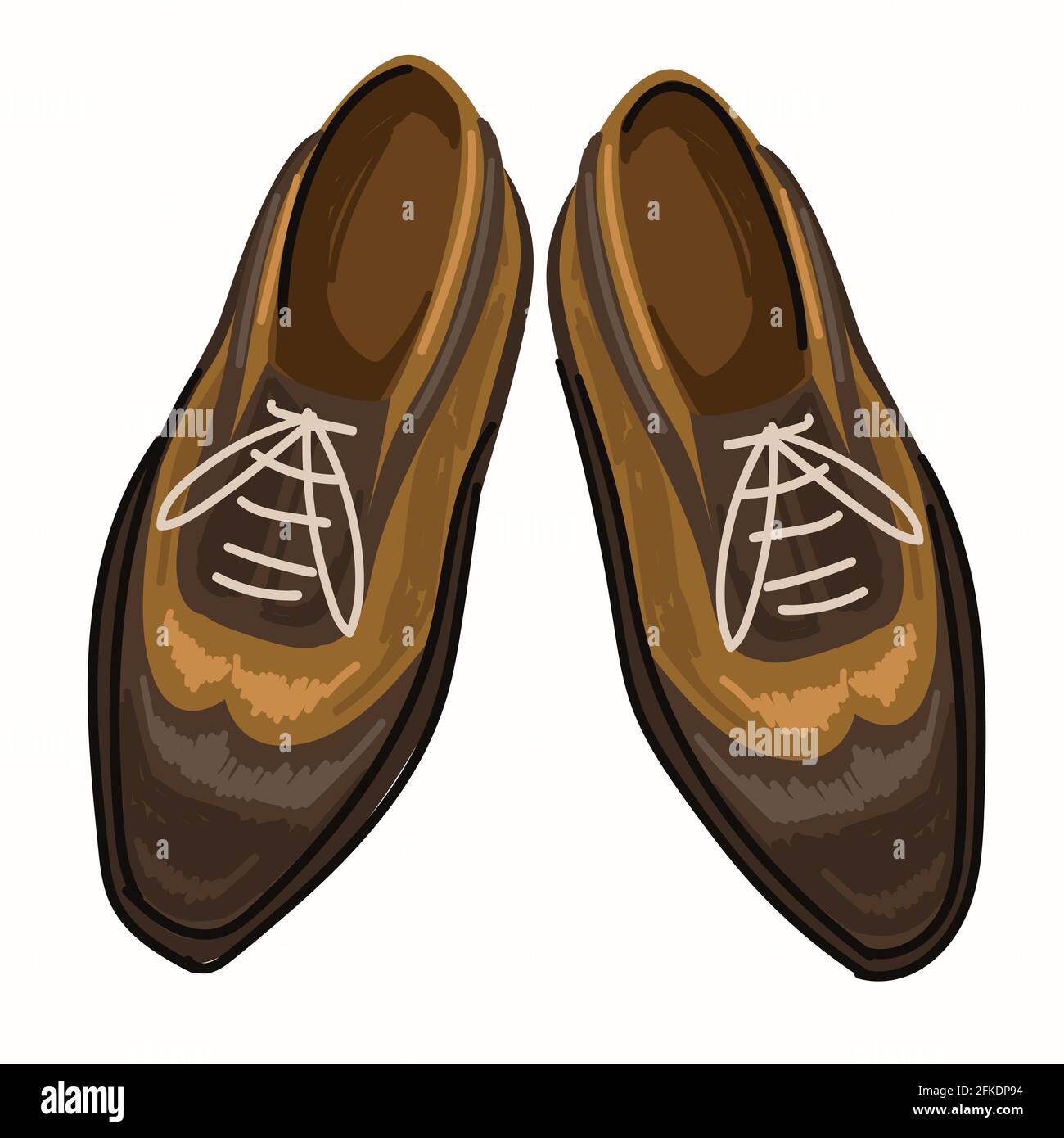 Vintage shoes with laces, man footwear fashion Stock Vector