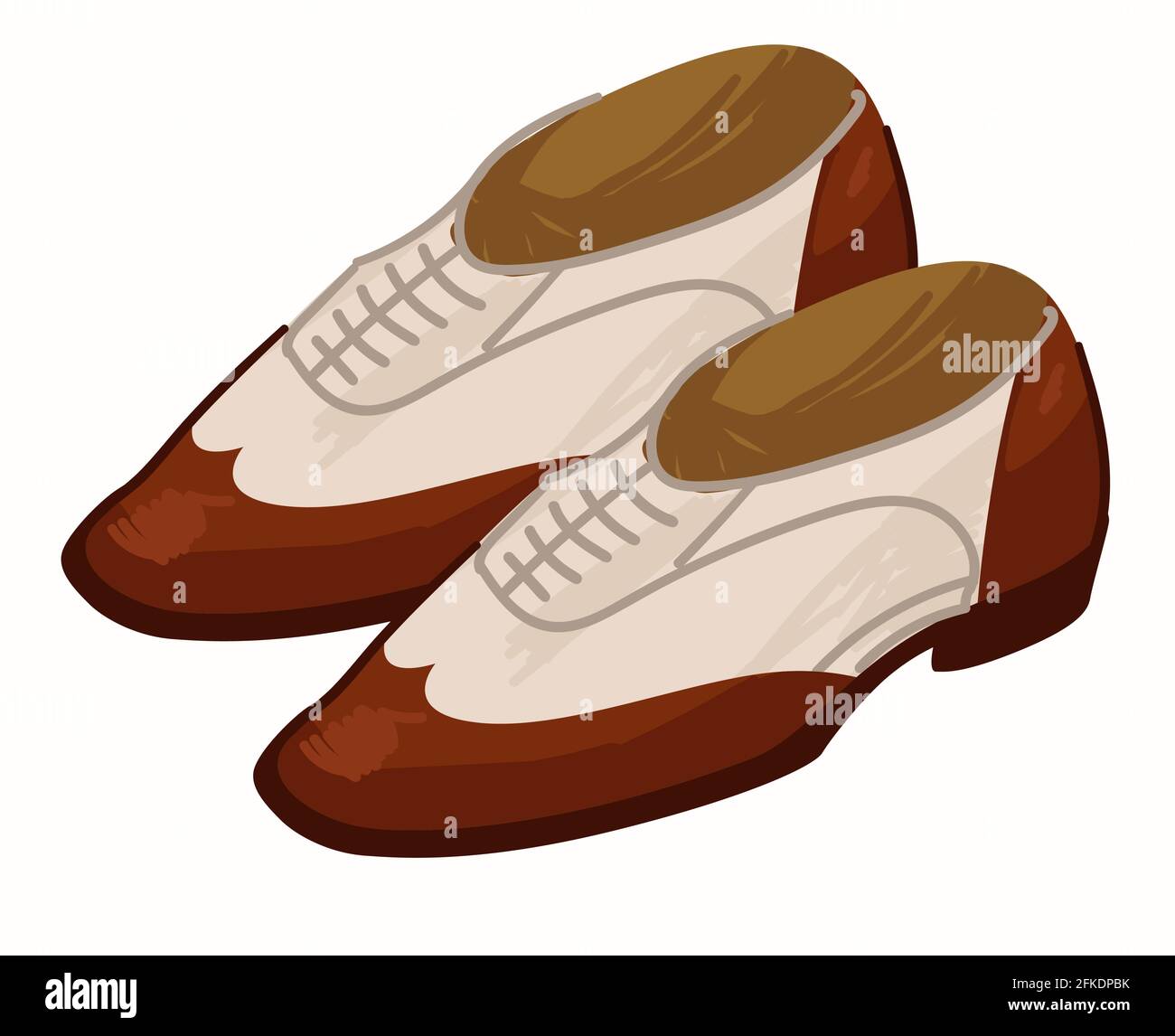Old vintage shoes with laces, retro men fashion Stock Vector