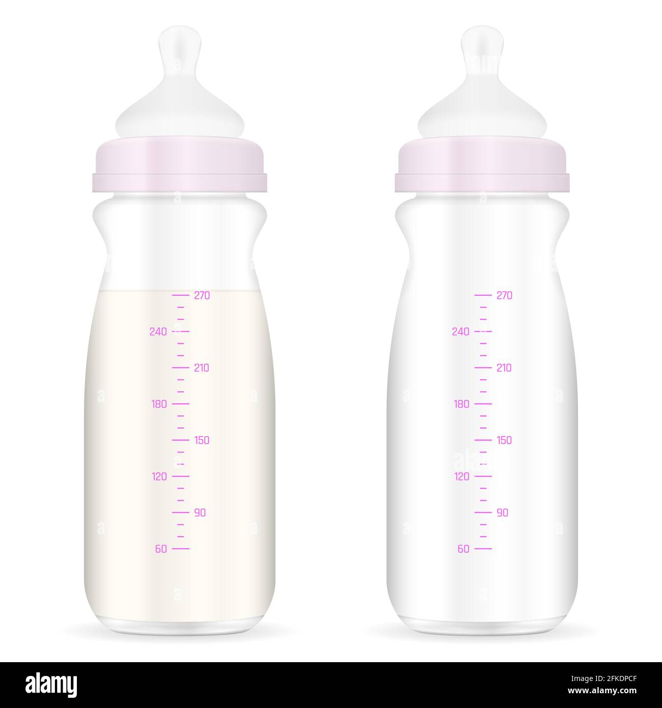 Feeding Bottle Set On A White Background Vector Illustration Stock