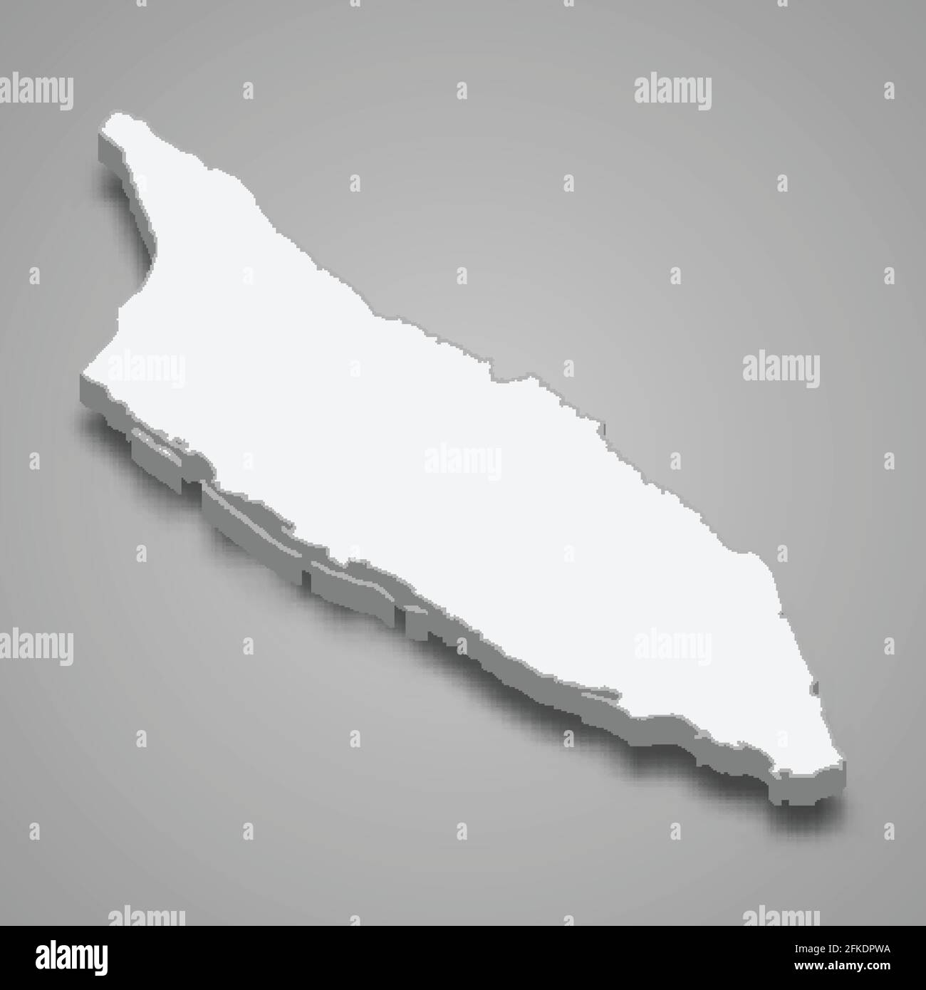 3d isometric map of Aruba, isolated with shadow vector illustration Stock Vector