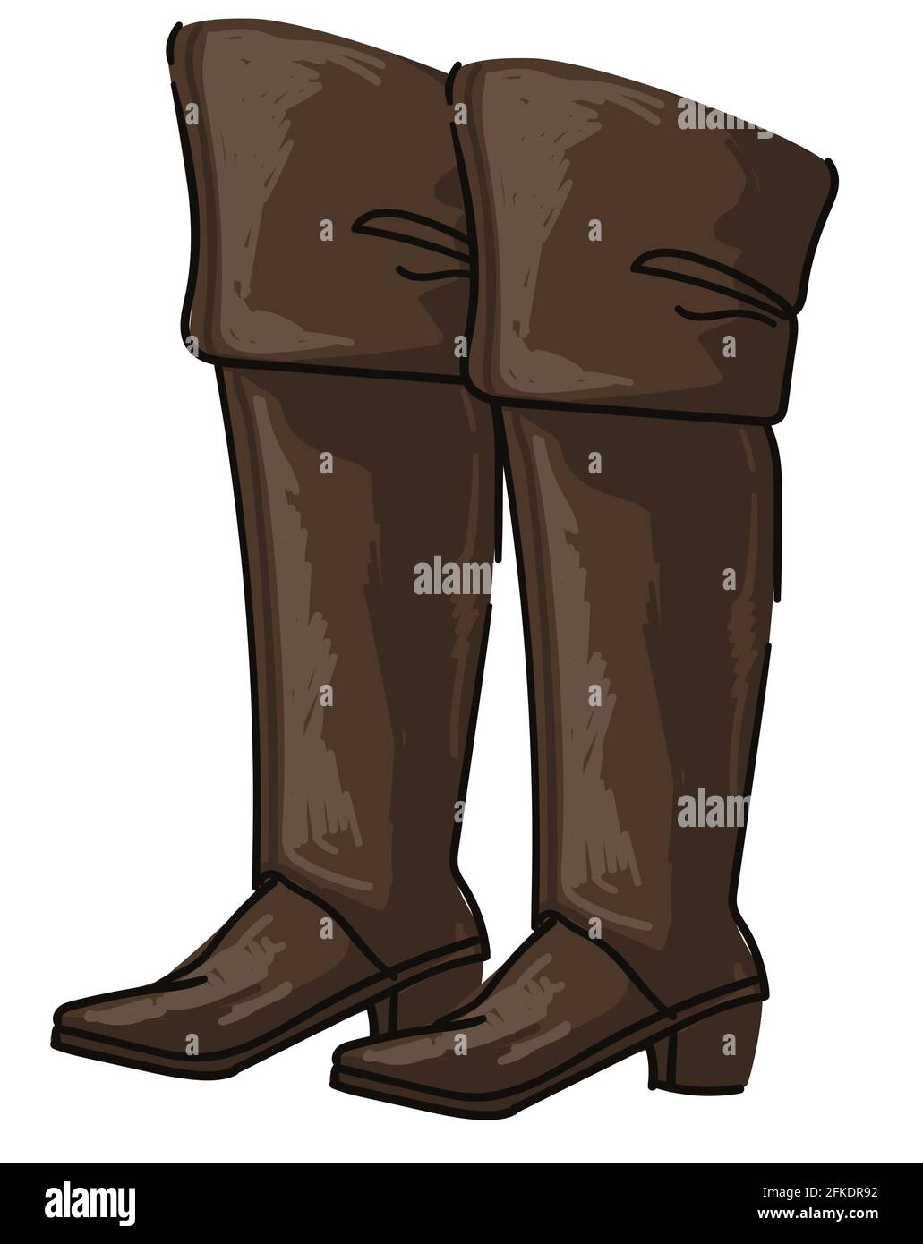 Vintage long boots with small heel for men vector Stock Vector