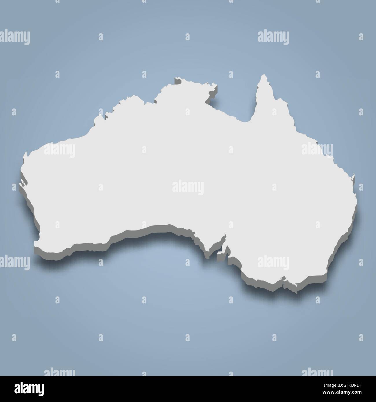 3d isometric map of Australia is an island in oceania, isolated vector ...