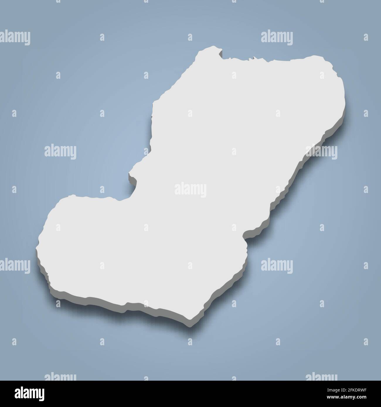 3d isometric map of Bioko is an island in Equatorial Guinea, isolated vector illustration Stock Vector