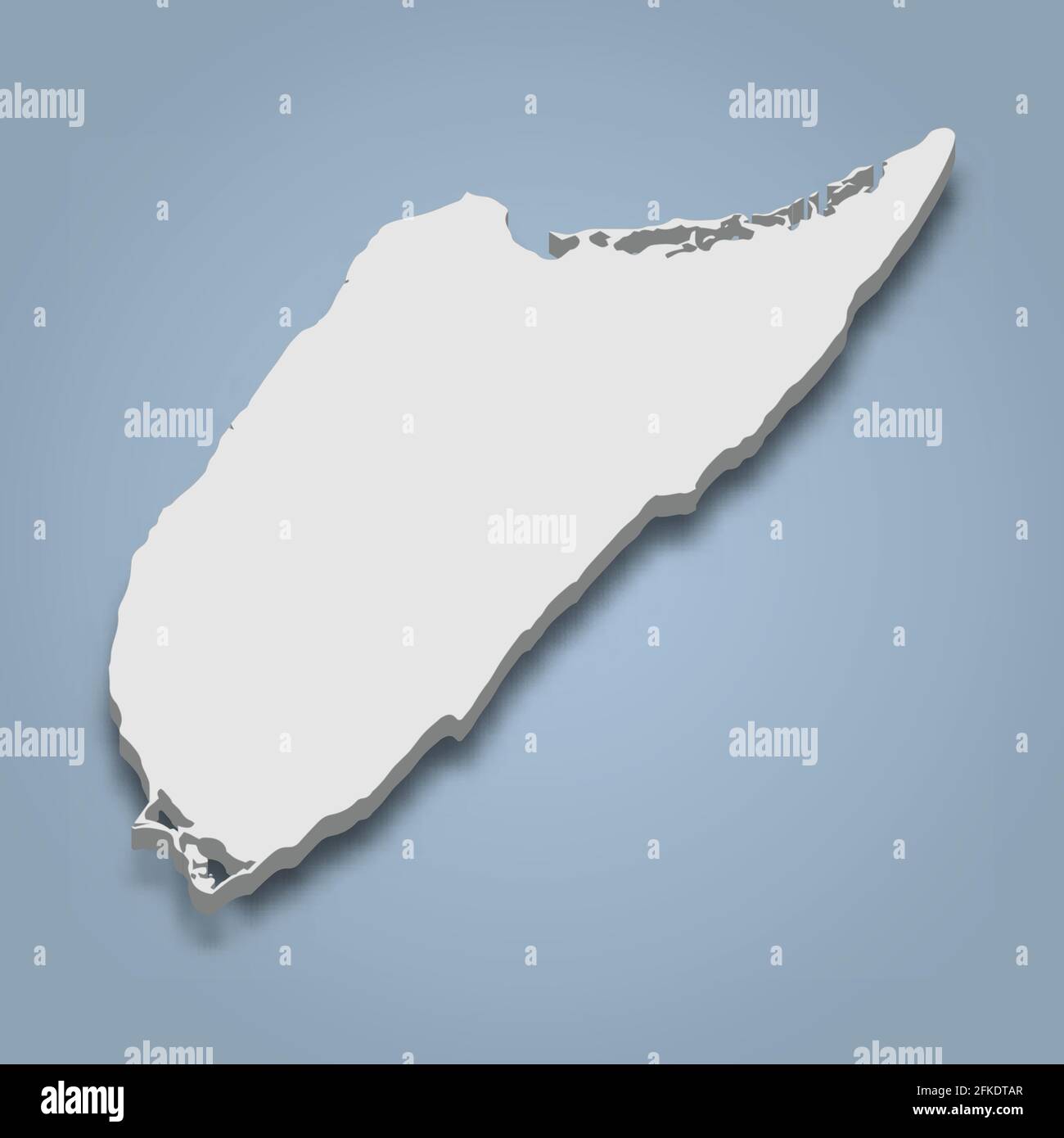 3d isometric map of Cozumel is an island in Mexico, isolated vector