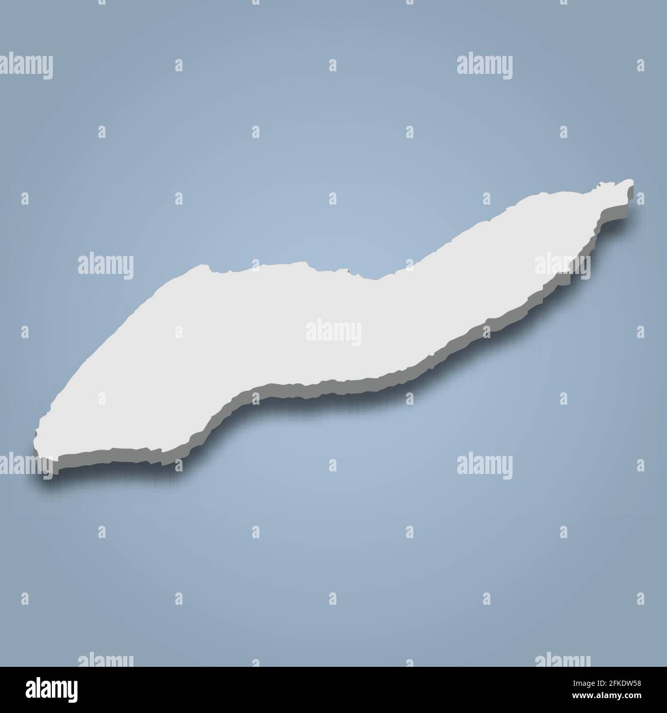 3d isometric map of Icaria is an island in Greece, isolated vector ...