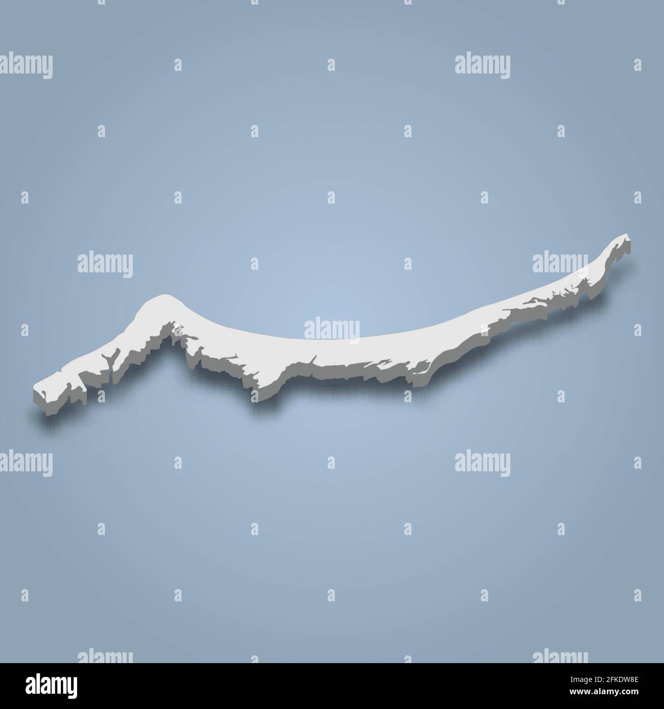 3d isometric map of Isla Holbox is an island in Brazil, isolated vector ...