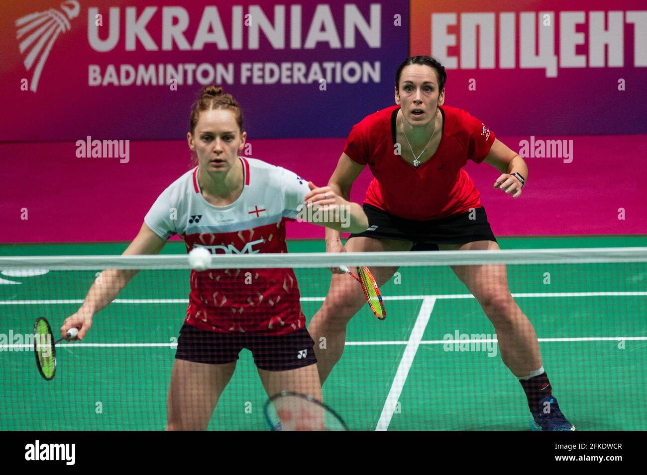 KYIV, UKRAINE - APRIL 30, 2021: Chloe BIRCH and Lauren SMITH during the  badminton match. The 2020 European Championships. Quarter-final round Stock  Photo - Alamy