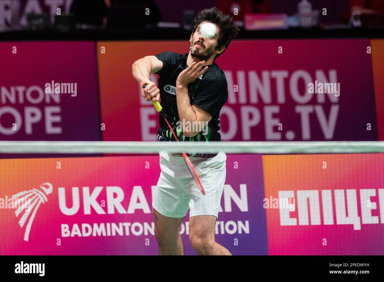 KYIV, UKRAINE - APRIL 30, 2021: Thomas ROUXEL during the badminton ...