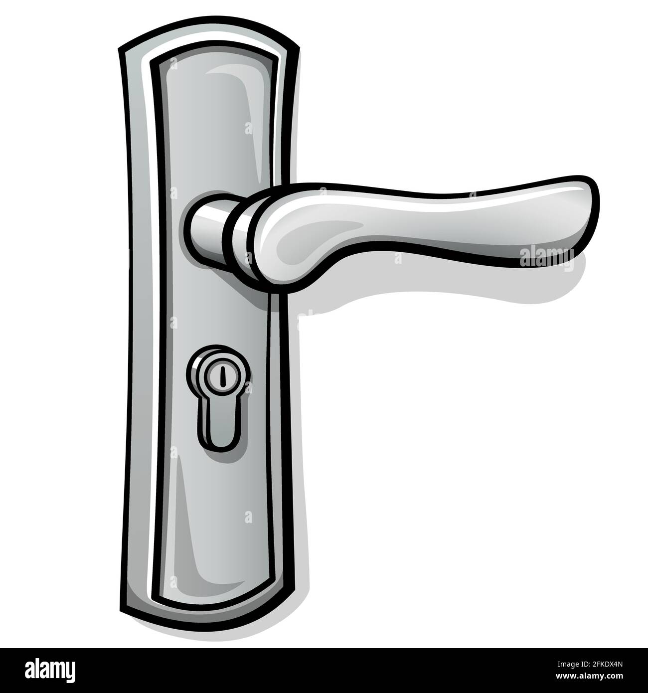 Vector illustration of handle door with lock Stock Vector