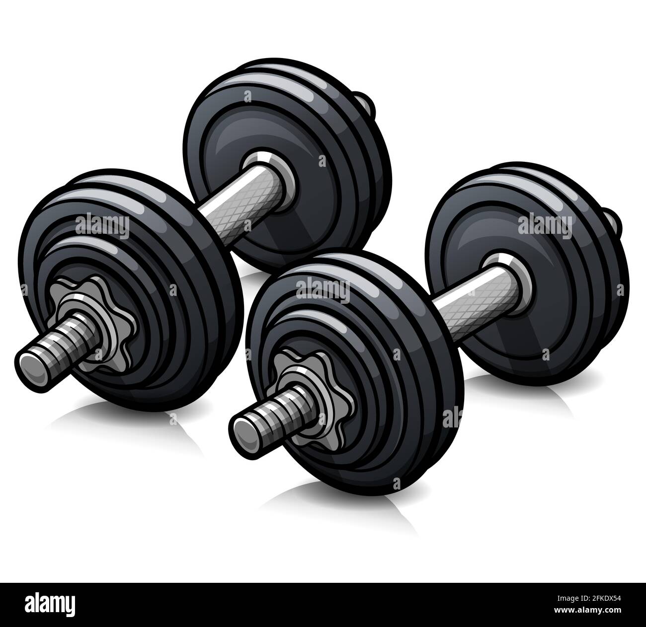 Vector illustration of dumbbells cartoon icon isolated Stock Vector