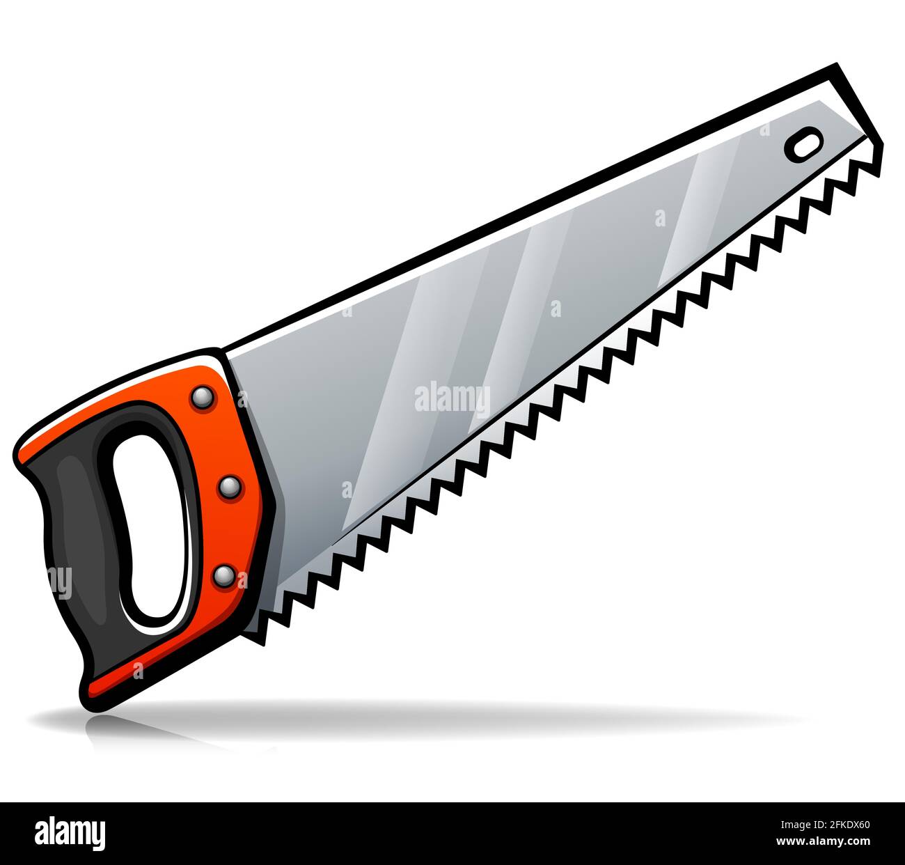 Vector illustration of hand saw cartoon isolated Stock Vector