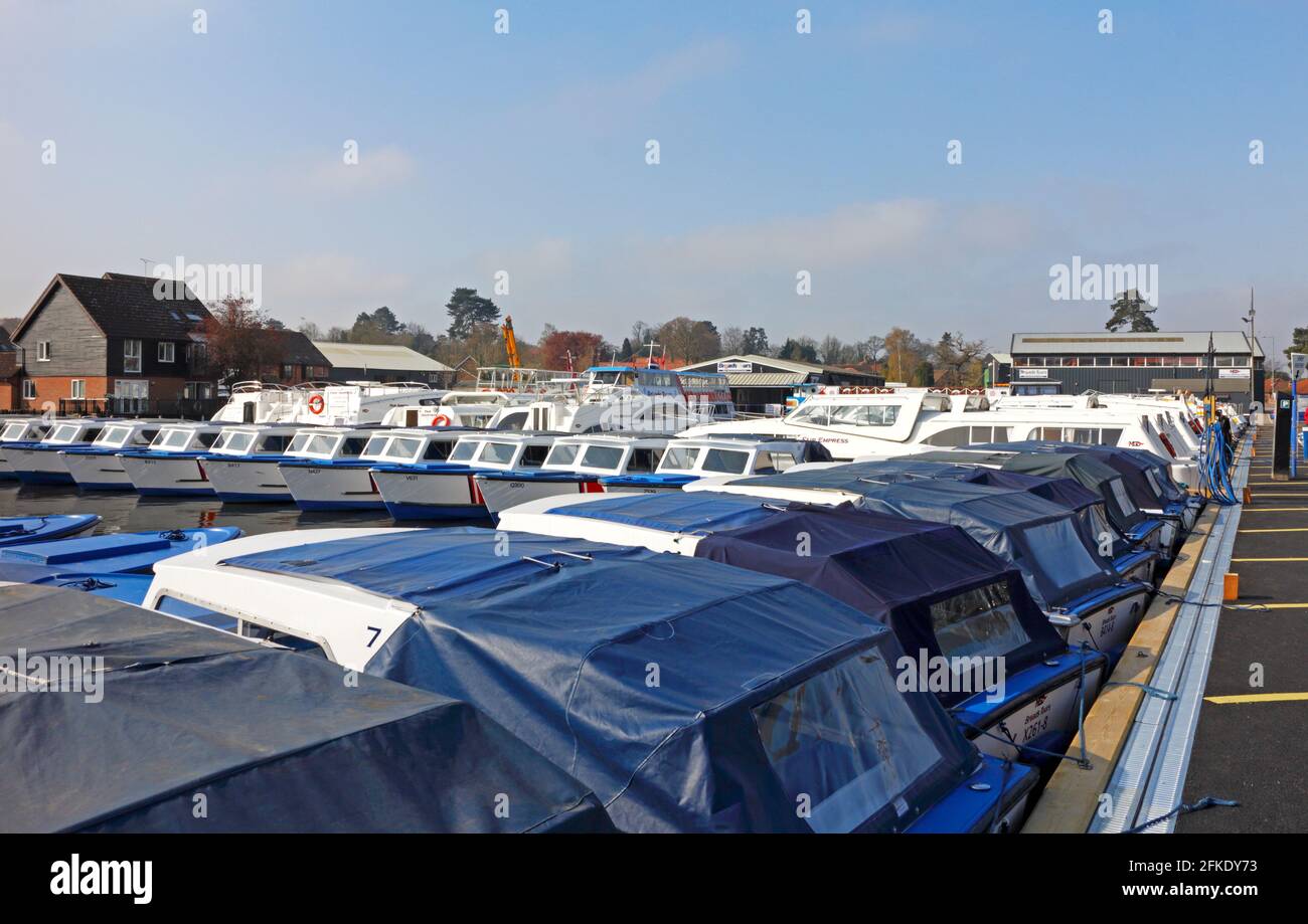 Day hire and longer term hire boats in a boatyard with car parking in