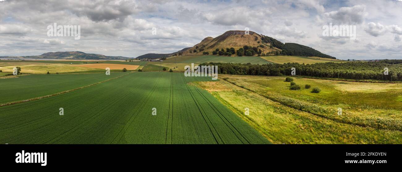 Aerial Photograph of dramatic sky and fields Loch Leven Perth and Kinross Stock Photo