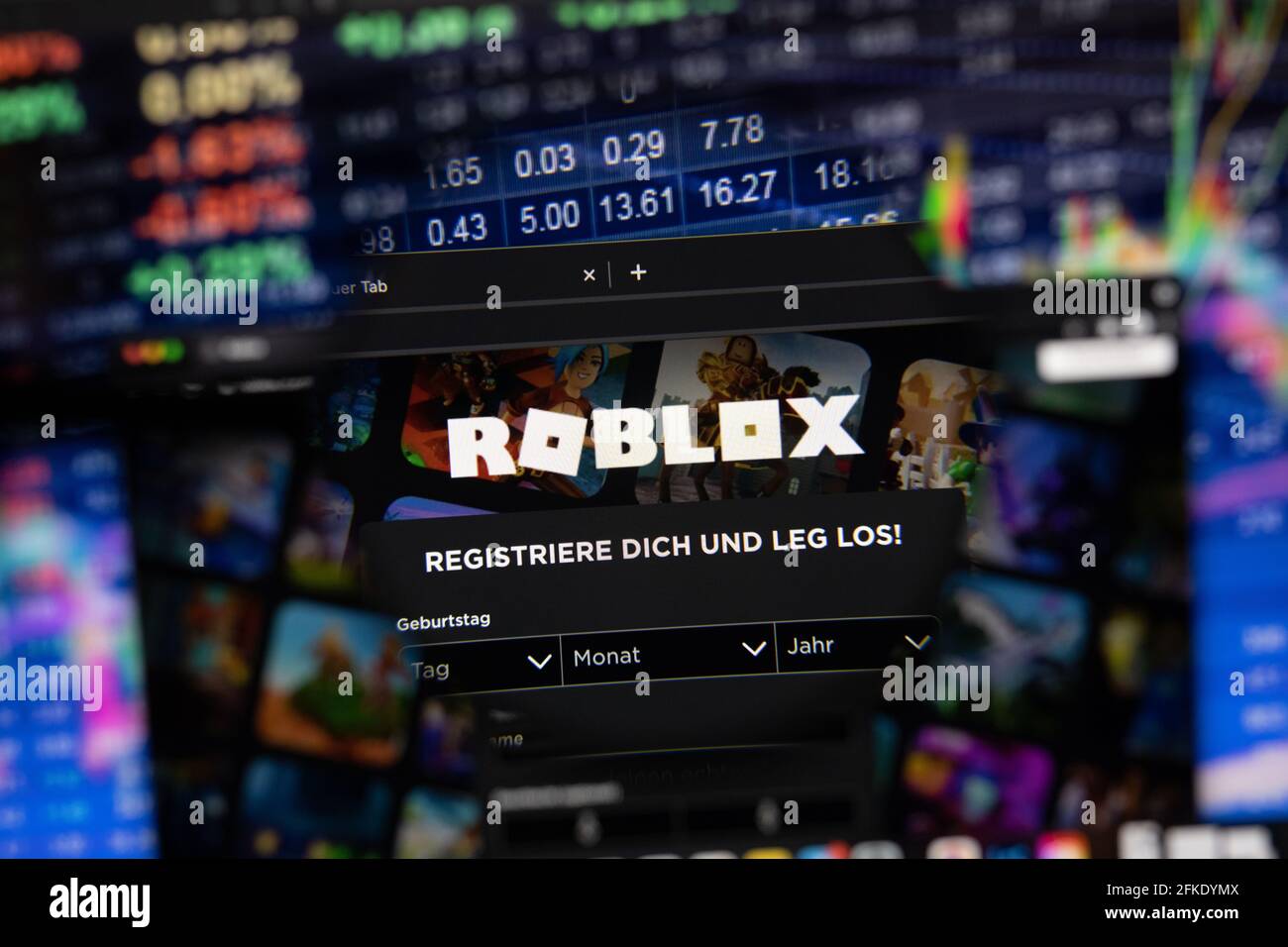 Roblox company logo on a website with blurry stock market developments in  the background, seen on a computer screen through a magnifying glass Stock  Photo - Alamy