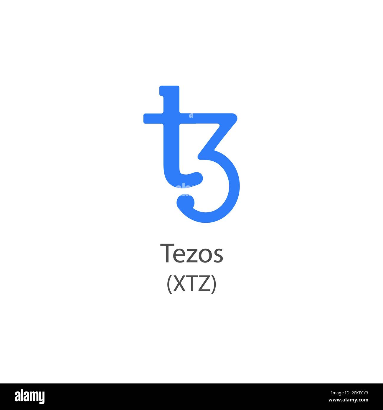 Tezos coin vector icon. Cryptocurrency symbol isolated on white background. Stock Vector