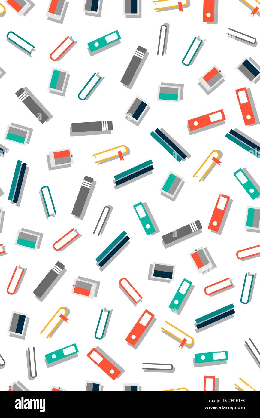 Back to school. Seamless pattern with school elements. flat style Stock Vector