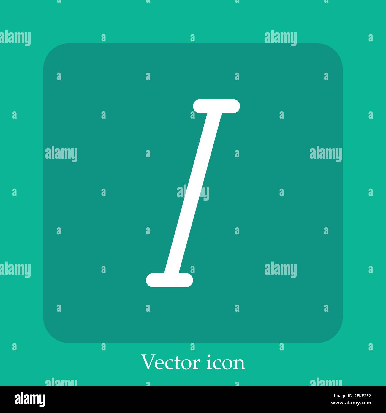 italic vector icon linear icon.Line with Editable stroke Stock Vector