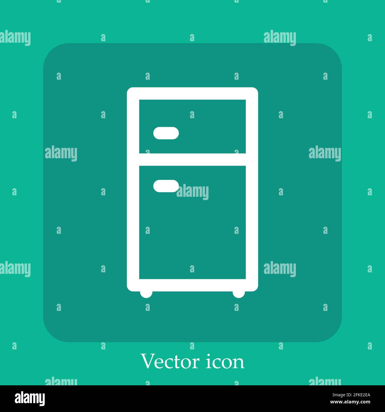 fridge vector icon linear icon.Line with Editable stroke Stock Vector ...