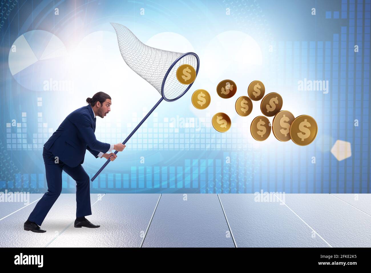Capturing money with net hi-res stock photography and images - Alamy