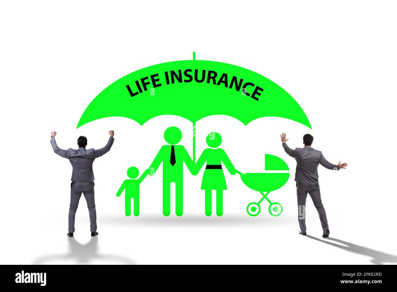 Life insurance concept with family under the umbrella Stock Photo - Alamy