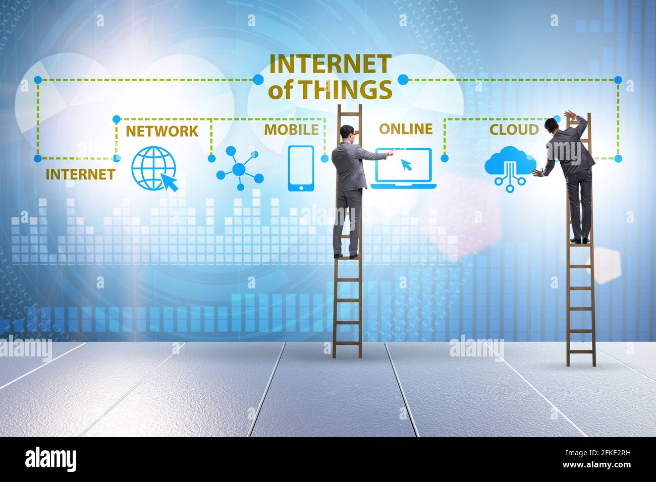Internet of Things IOT concept with the businessman Stock Photo - Alamy