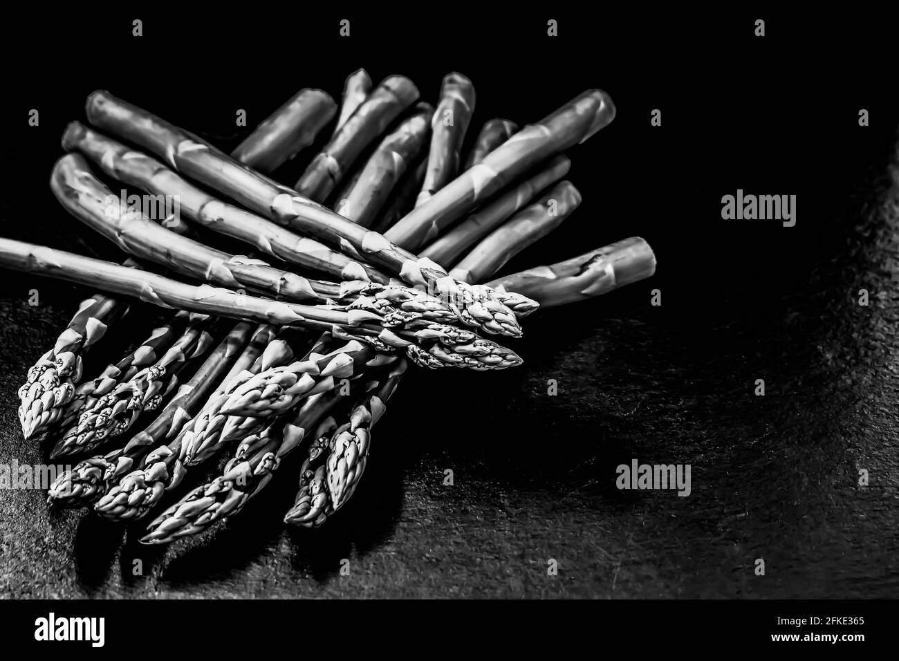Black and white : Green asparagus Stock Photo