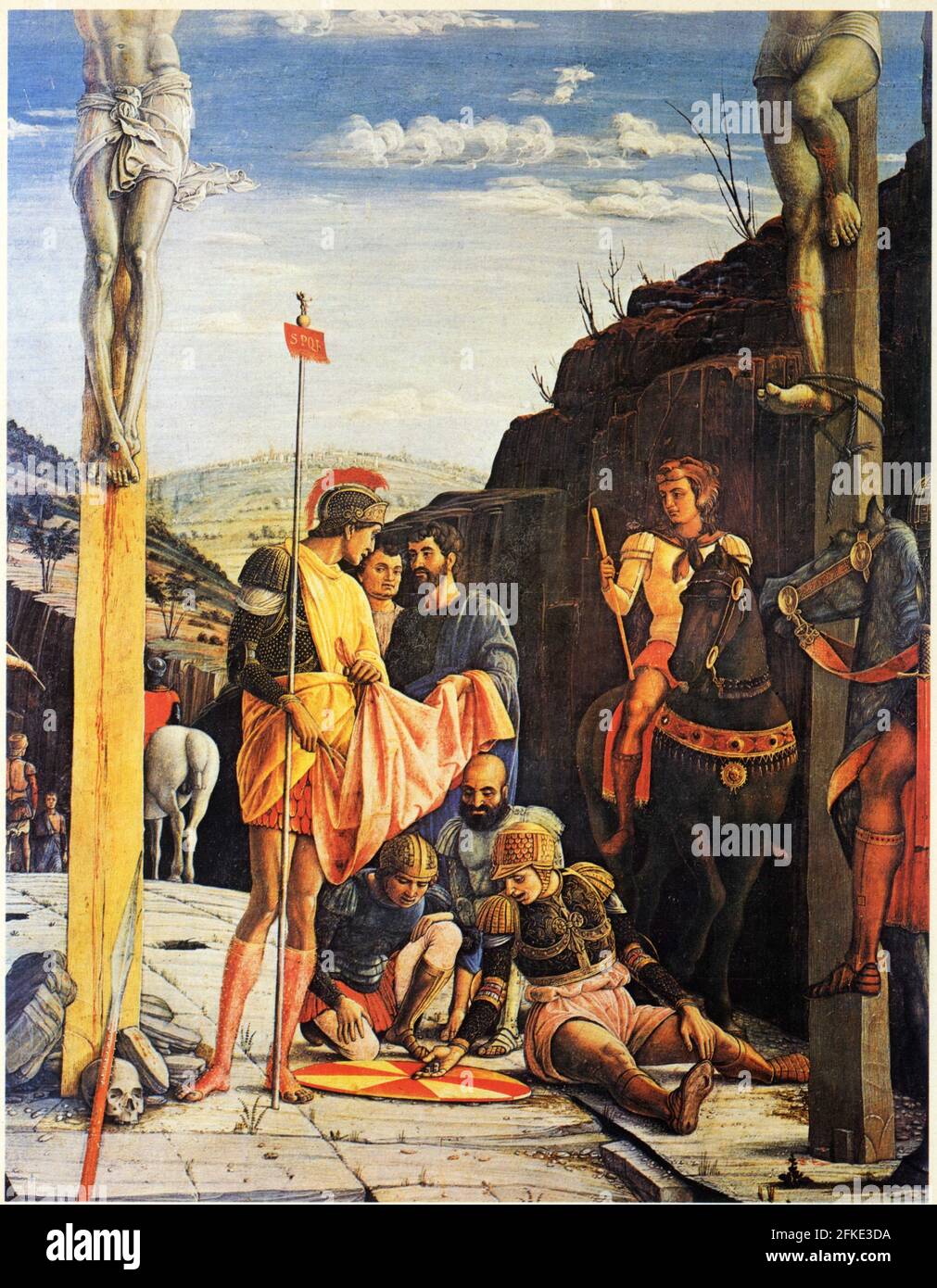 Mantegna.Les soldats tirent au sort les vêtements des condamnés. Stock Photo